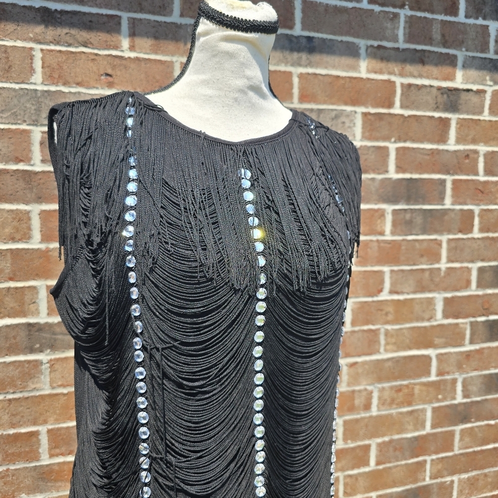 Fringe Flapper Dress With Crystals - Picture 8 of 10